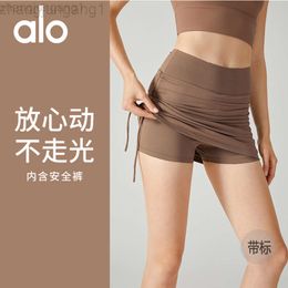 Desginer Yoga Shorts Woman Pant Top Women Pants Drawstring Strap Badminton Short Womens Lining Anti Light Fitness Skirt