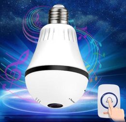 Hot Sell WIFI Doorbell Light Bulb Video IP Camera CCTV 360 Degree Panoramic Fisheye VR Cam For Home Security Wireless Two Way o DPHS113S3528184