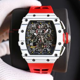 Zy Skeleto Top Carbon Automatic Rm11 Watch Rubber Watch For Fiber Designer Superclone Watches Mens Business Rm11-03Wristwatch Mechanical Fly-Back Zy 753