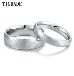 Accessories Bands Fashion JewelryRings TIGRADE 4 6mm Titanium Ring Dome Brushed Special Scratch Design Wedding Band Comfort Fit Si6774961