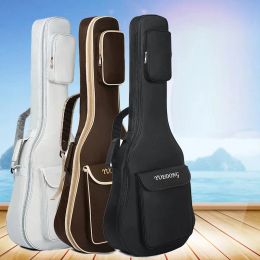 Cases Oxford Fabric Guitar Case Coffee Gig Bag Double Straps Pad 7mm Cotton Thickening Soft Cover Waterproof Bag