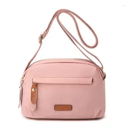 Drawstring Nylon Canvas Japanese Style Simple Casual One Shoulder Crossbody Small Square Bag