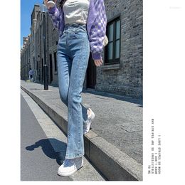 Women's Jeans Real Time Elastic Flared For Black Pants 2024 Autumn High And Slim Straight