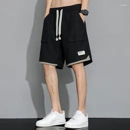 Men's Shorts Men Casual Pants Summer Loose Straight-Leg Five Points Breathable Skin-Friendly Simple Clothing