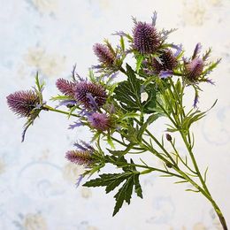 Decorative Flowers Simulated Celery Sea Holly Home Decoration Flower Arrangement Hand Held Bouquet Accessories Wedding Fake