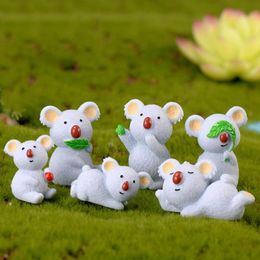 6Pcs7pcs Garden Decoration Mini Koala Animal Figurine Miniature Fairy Home Decor Resin Cartoon Ornaments Gift Toys2764322