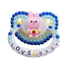 Pacifiers# DDLG Adult Size Pacifier Lovely Pink Rabbit Big Size Silicone BPA Adult Nipple Chupetes Dummy Holder SootherL2403