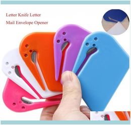 Cutting Supplies School Business Industrialplastic Mini Knife Letter Mail Envelope Opener Safety Paper Guarded Cutter Blade Offi7187596