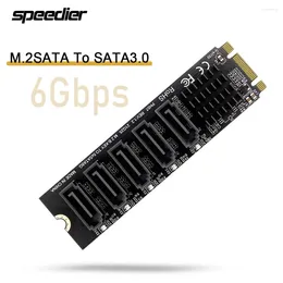 Computer Cables M.2 NGFF B-Key SATA To 5-Port SATA3 6Gbps Hard Disc Expansion Adapter Extended Card 3.0 JM575 Master Control Add On Cards