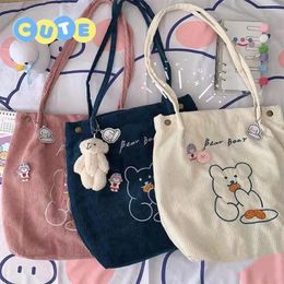 Storage Bags Cute Bear Shoulder Bag Portable Large Capacity Handbag For Women Girls Working Shopping Lightweight Tote PR Sale