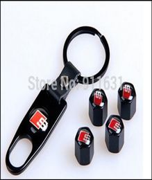 4pcs Car tire cover car wheel caps wrench Key Chain Ring Black Color Wheel Car Tyre Tire Valve Caps fits for Audi a4 a6 a3 c5 b6 q7656737