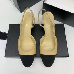 Luxury designer sandals Backless ballet shoes High Heels Women's Dress Slippers Leather party Wedding women's flat sexy high heels casual shoes