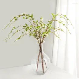 Decorative Flowers Nordic White Snow Willow Flower Branch Green Plants Wedding Restaurant Living Room Home Deco Garden Table Centerpieces