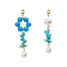 Dangle Earrings Vintage Ethnic Manual Bead Fashion Stone Pearl For Women Jewelry Accessories Gift