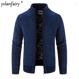 Men's Sweaters Knitted Sweater Men Cardigan Casual Loose Standing Neck Cardigans Autumn Winter Oversized Thick Warm Clothing Male