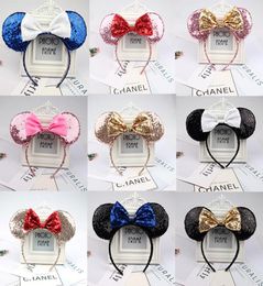 Christmas hair accessories headband high quality sequin bow head band M mouse ear headbands hairpin ship 6pcs5138726