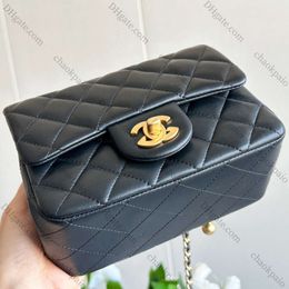 2024 Designer Bag Shoulder Bag 5a High-quality Black Classic Luxury Bag Small Square Bag Leather Material Diamond Pattern Convenient and Compact 01 10a