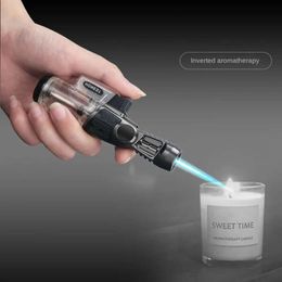 HONEST Bendable Direct Injection Lighter Transparent Mini Windproof High Pressure Injection Small Welding Gun Cigar Lighter