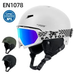 Helmets Ski Helmets BATFOX Unisex Ski Helmet Halfcovered Skiing Snowboard Winter Sports Helmet Snow Skating IntegrallyMolded Helmet Men