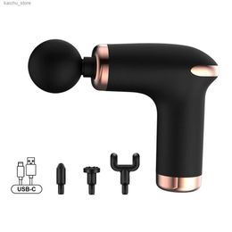 Electric massagers USB portable mini massager gun facial massager for deep neck tissue muscle relaxation gout relief body massager Y240425