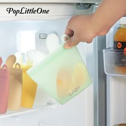 Poplittleone Baby Food Bags Snack Storage Refrigerator Sealing Grade Silicone Childrens Freshkeeping Tote 240412