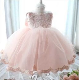 Girl's Dresses Newborn Christening Gown Lace Flower Girl Dress for Wedding Puffy 1st Birthday Party Baby Outfit Baptism Kids Princess Dress d240423