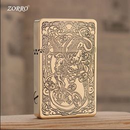 New Zorro Zorro Kerosene Lighter Pure Copper Engraved Limited Edition Pixiu Tangcao Constant Windproof ZL8