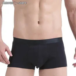 Underpants Men Boxers Shorts Cotton Underwear Man Solid Panties Breathable Low Waist U Convex Pouch Cueca Masculina S-XL