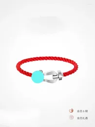Link Bracelets FREB925 Sterling Silver Couple Women's Red Thread Silk Rope Jewellery Bracelet Men's And Festival Gifts To Lovers