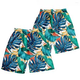 Men's Shorts Summer Fresh Palm Leaves Pants Couple Hipster Streetwear Casual Basketball Gym Fitness Home Sports Men Women Clothing