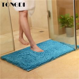 Mats TONGDI Bathroom Carpet Mats Soft Shower Microfiber Chenille Antiskip Sop Rug Decoration For Home Bathroom Living Kitchen Room Y20