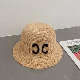 Designers Bucket Hats for Women men Luxurys Straw Hat Fashion Hand Woven Cap Man Summer Caps Beach Hats Big Brim Hats Sun Buckets Hat wholesale