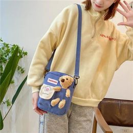 Shoulder Bags 2024 Japanese Ins Funny Personality Women Bag Cute Bear Doll Girl Fashionable Small