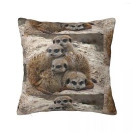 Pillow Meerkat Family Cuddles Throw Decorative Pillowcase S For Sofa Home Decor Items