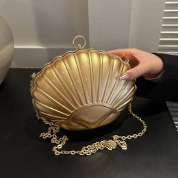 Shell Gold Silver Shell Evening Bag Clutches Handbag For Women High Quality Acrylic Crossbody Phone Bag For Party Brand Purse Wedding