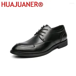 Casual Shoes Men's Business Dress For Men Korea Style Leather Fashion Comfortable Oxford Office Lace-up Solid Footwear