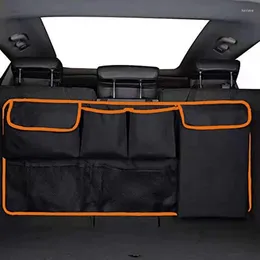 Car Organiser Trunk Storage Bag Rear Seat Tidy Box With 6 Pockets 3 Adjustable Shoulder Straps