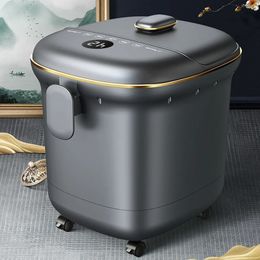 Electric Foot Bath 220V Bucket Vibration Heating Spa Bubbles Surfing Massage for Relieve Pressure Relaxation House Massager 240415