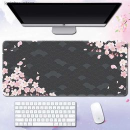 Mouse Pads Wrist Rests Black And White Cherry Blossom Mousepad Custom Home Computer Keyboard Pad Desk Mats Laptop Soft Anti-slip Table Mat Mouse pad Y240419