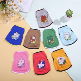 Dog Apparel Summer Pet Clothes Cartoon Small Dogs Vest Chihuahua Pomeranian Breathable Puppy Sleveless T-Shirt Cat Thin