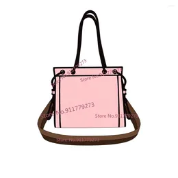 Shoulder Bags Leisure Women's Handbags Undyed Canvas Fabric Embroidery Drawstring Double Handle Bag Crossbody Tote Shopping