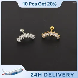 Stud Earrings Crown Durable Diamond Craft Accessories Micropaved Cz Steel Stainless Fashion Joker