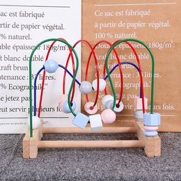Trä mini små runda pärlor leksaker djur trämrundpärlor barns upplysning tidiga utbildning leksaker