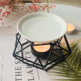 Candle Holders Aromatic Oil Burner Geometric Ceramic Essential Holder Wax Melt Burn