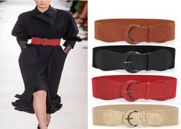 Female belt wide elastic leather belts for women and ladies dress coat fashion decoration for gift7871480