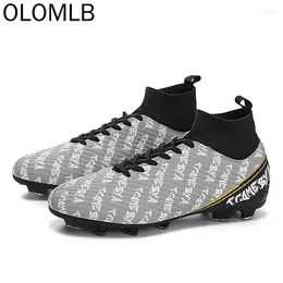 American Football Shoes Soccer For Men High Ankle Boots Ultralight Non-Slip Sport Turf Cleats 16022