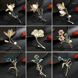 Brooches Ethnic Style Classic Tulip Elegant Plum Blossom Rose Brooch Pin For Women's Luxury Coat Accessories Corsage Jewellery