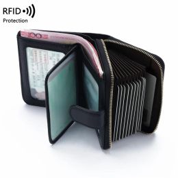 Wallets Cowhide Luxury Women Wallet Zipper Bank Card Purses Coin Purse Female Genuine Leather Small Wallet Rfid protrction Money Bag