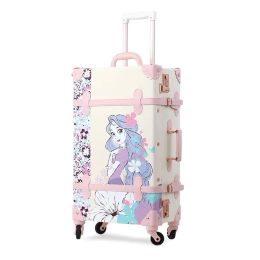 Sets Vintage 24 "26" Cute Large Capacity 20 Inches Cabin Travel Suitcase Luggage Sets Wheeled Rolling Trolley Case Lady's Makeup Bag