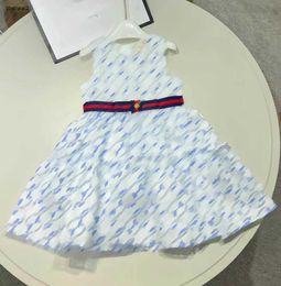 Luxury Princess dress Sleeveless waist design baby skirt Size 110-160 CM kids designer clothes summer girls partydress 24April